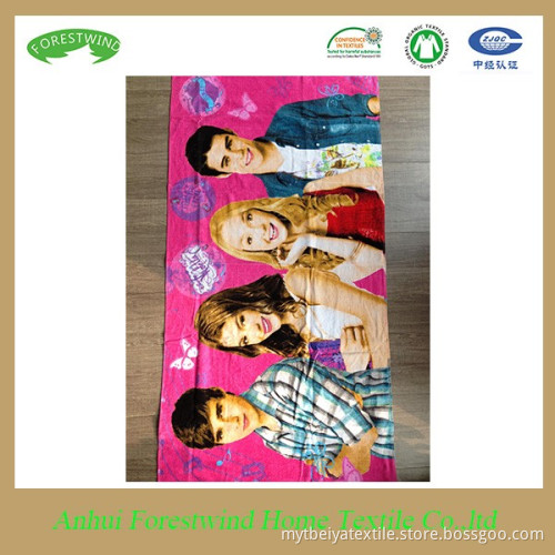 custom logo printed full printing microfiber beach towel
